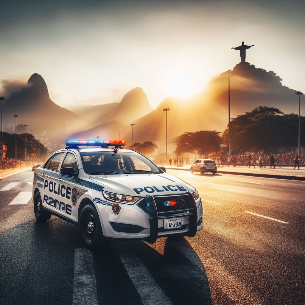 Viatura de polícia no Rio de Janeiro.