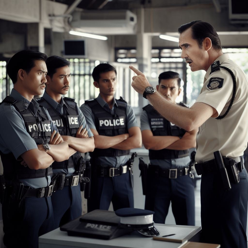 Delegado dando instruções aos agentes. Concurso delegado Sergipe.