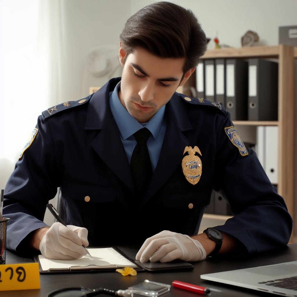 Delegado trabalhando em seu escritório. Concurso delegado Alagoas.